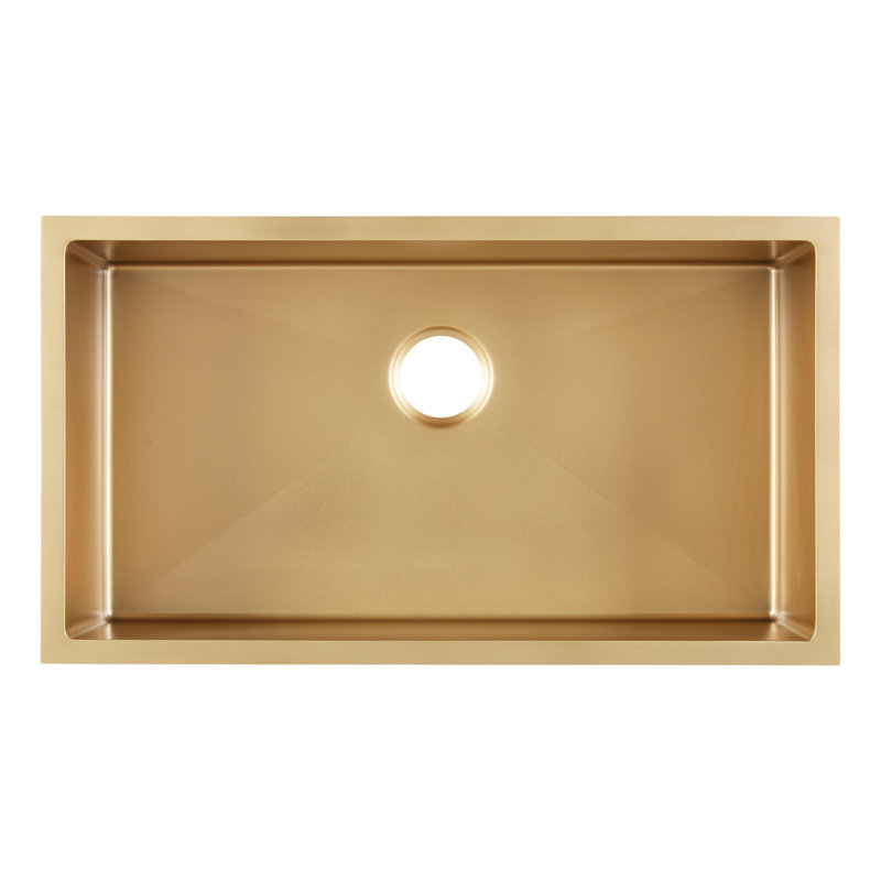 Atlas 32" L Undermount Kitchen Sink, Matte Gold