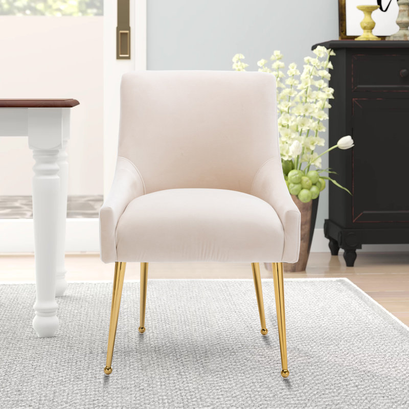 Chaise d'appoint en velours Surles, Beige