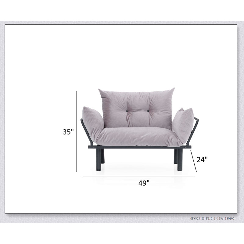 Causeuse Sona, Grey Fabric, Brown