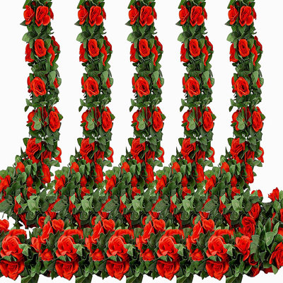 5 Pcs Flower Garland Artificial Rose Floral Garland