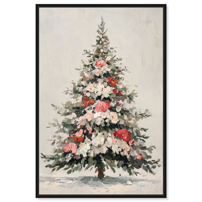 Festive Florals I, impression sur toile de Noël par Art Remedy, cadre noir, 20 x 30
