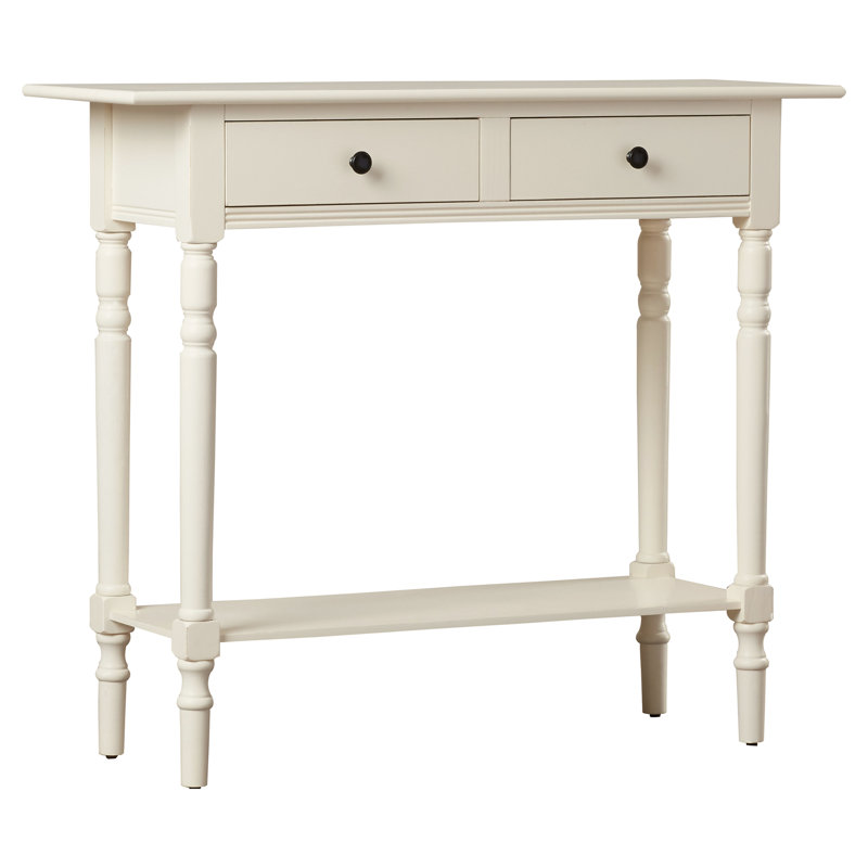 Brookshire 239.22cm Solid Wood Console Table, Distressed Cream