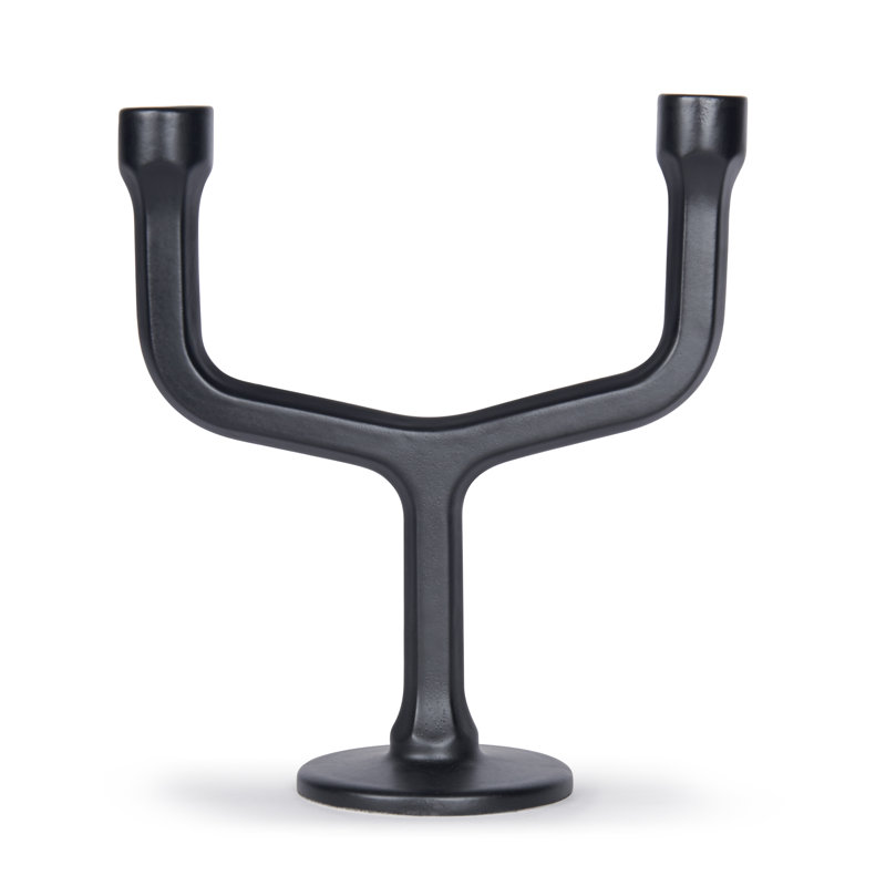 Concrete / Cement Candlestick, Satin Black
