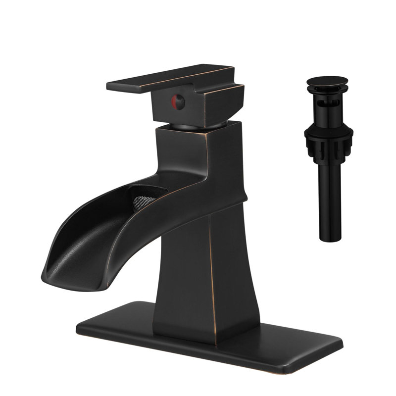 Three-hole bathroom faucet with drain kit, Oil-Rubbed Bronze