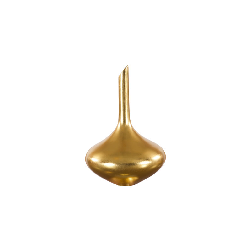 Vase de table en résine Julian, Feuille d’or
