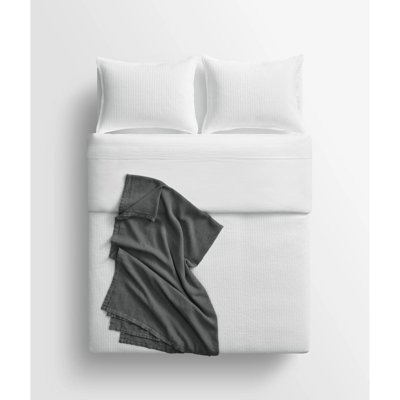 Rainy Hand Woven Throw Blanket, Charcoal