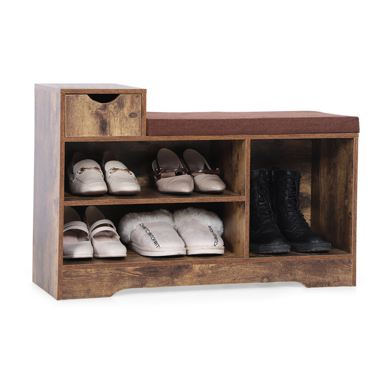 Polyester Blend Upholstered Storage Bench, null