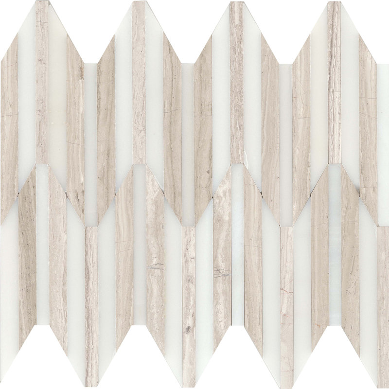 Bizou™ 10 x 12 in. Marble Decorative Accent Tile, White/Cream