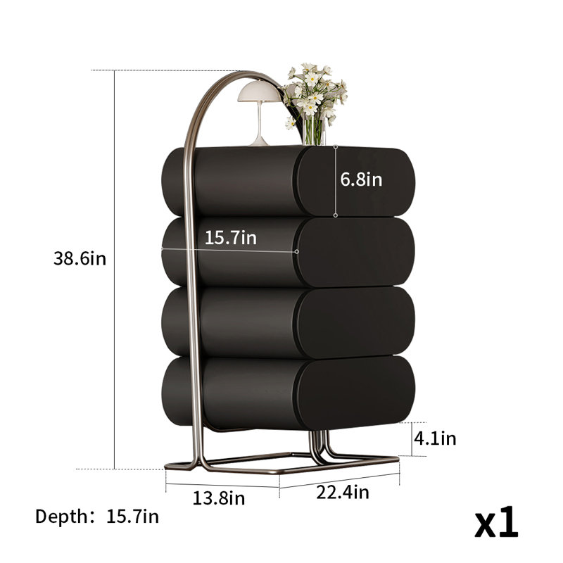 Commode d'appoint moderne simple noir