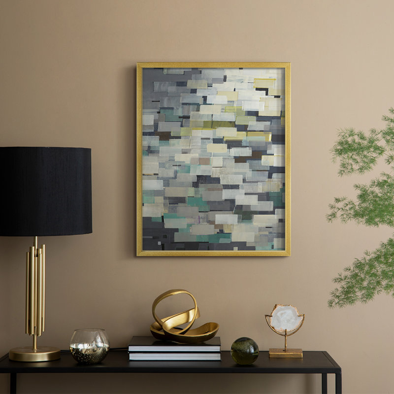 Reproduction encadrée de pièces de puzzle V1 - bois massif, H 21 po x l 17 po, Doré