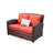 Coreopsis 54.5'' Wide Straight Premium All-Weather Wicker Loveseat with Cushions-650571438