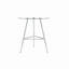 Table de bar d'une hauteur de 36 pouces, table de pub ronde en verre trempé de 34 pouces avec pieds en métal chromé argenté, table bistro moderne pour îlot de cuisine / bar / café-1803403947