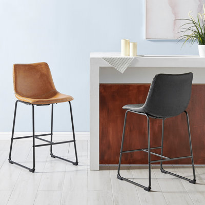 KD Faux Leather Counter Stool