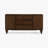 Louie Rectangular Buffet Sideboard Cabinet Walnut Finish with Curved Sides and Turned Legs for Dining Storage