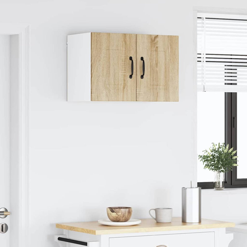 Vidaxl Kitchen Wall Cabinet Black 40 X 31 X 40 Cm Engineered Wood, 40cm H x 30cm W x 31cm D, Sonoma Oak