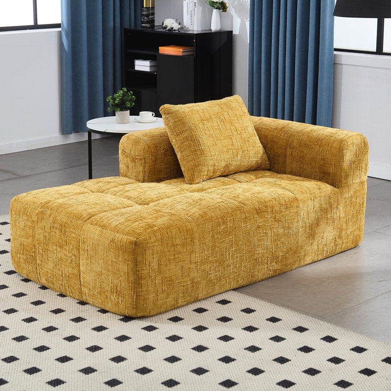 Canapé-lit en chenille pour appartement, tissu froissé et salon spacieux avec canapé modulaire minimaliste avec mousse à rebond rapide améliorée