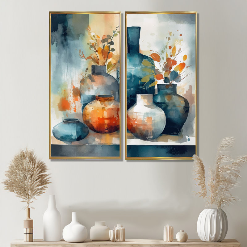 Gerhart - art mural traditionnel jaune, 40" H x 40" W, Impression encadrée flottante, Gold
