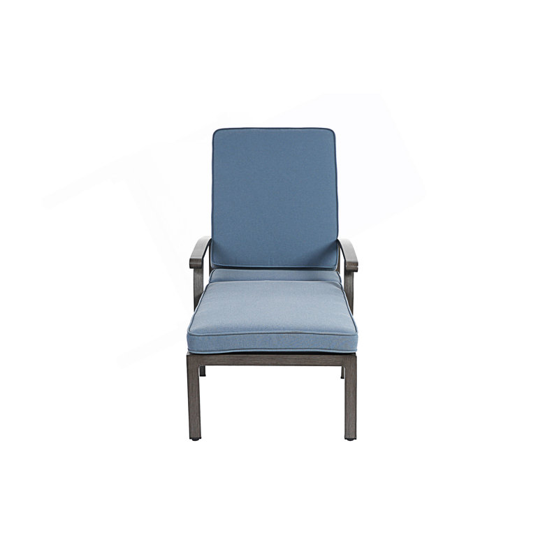 Aluminium Cast Lounge Chair With Adjustable Backrest, Blue