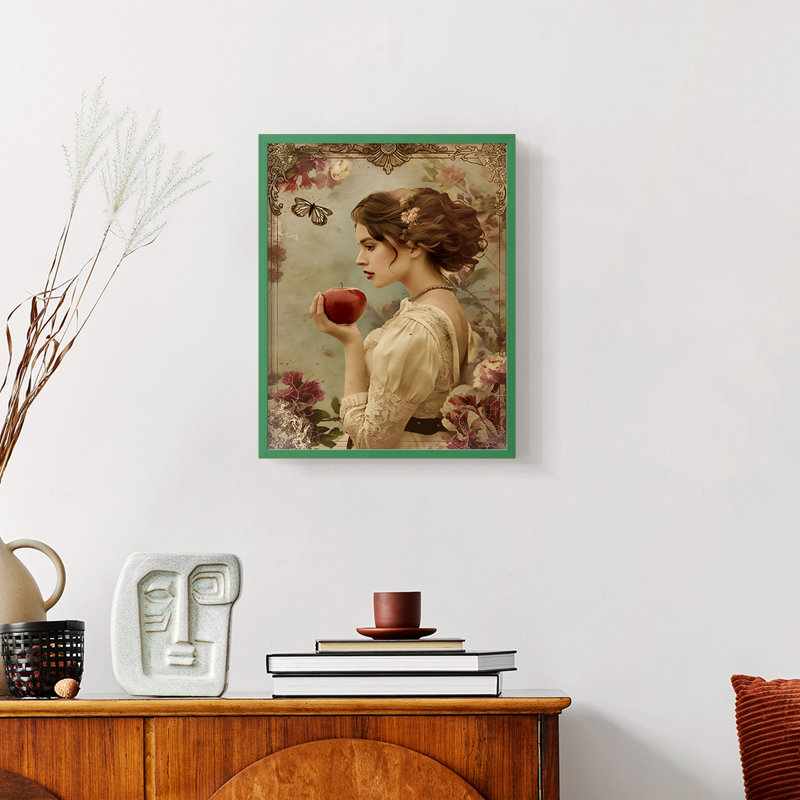 WOMEN Series CECLxxIV - reproduction encadrée de qualité supérieure - prête à être accrochée - aucun clou requis, Vert