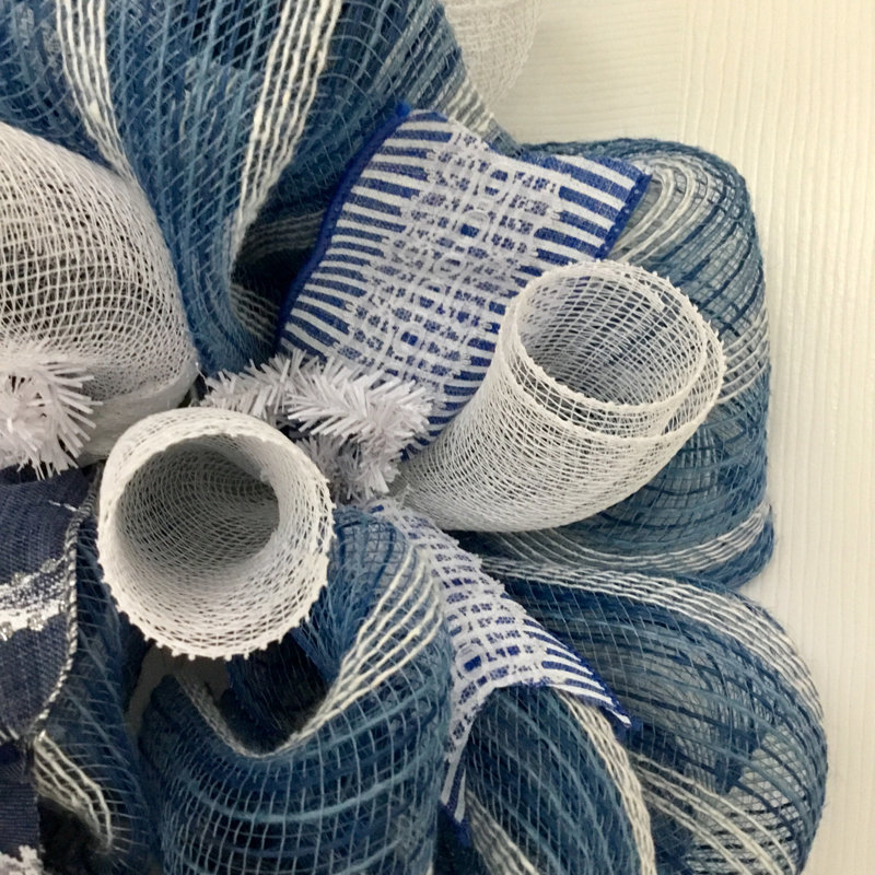 Breakwater Bay Denim and Lace Welcome Door Wreath | Wayfair