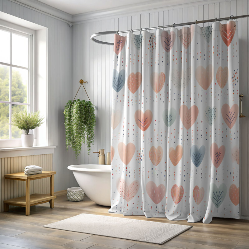 Cupid Patterns - Rideau de douche Premium, H 74 po x l 71 po