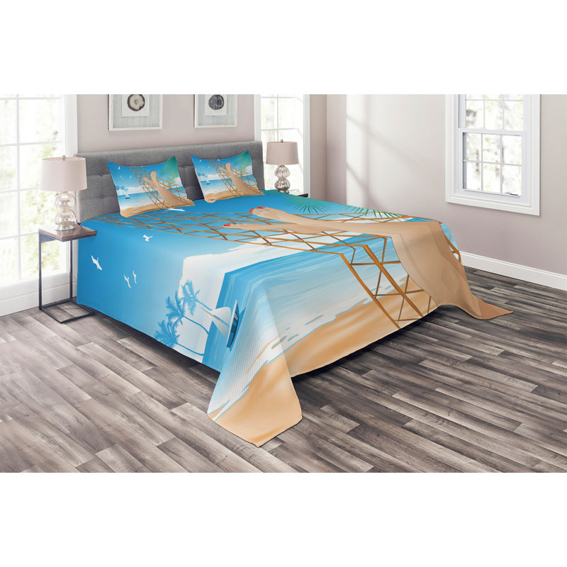 Island Polyester Coverlet, King Bedspread + 2 Shams