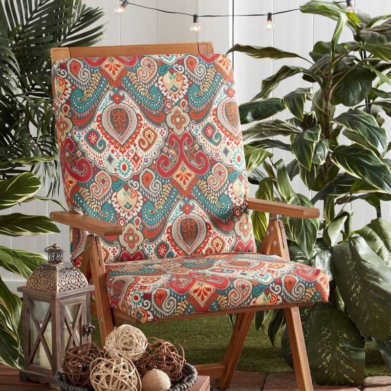 High Back Dining Chair Pad, Asbury Park Paisley