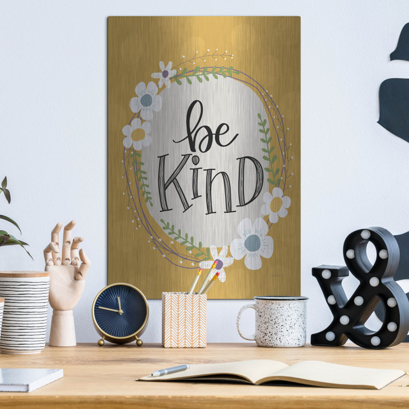 «Be Kind» par L. Larson, art mural en métal, 16 po x 24 po, H 16 po x l 12 po