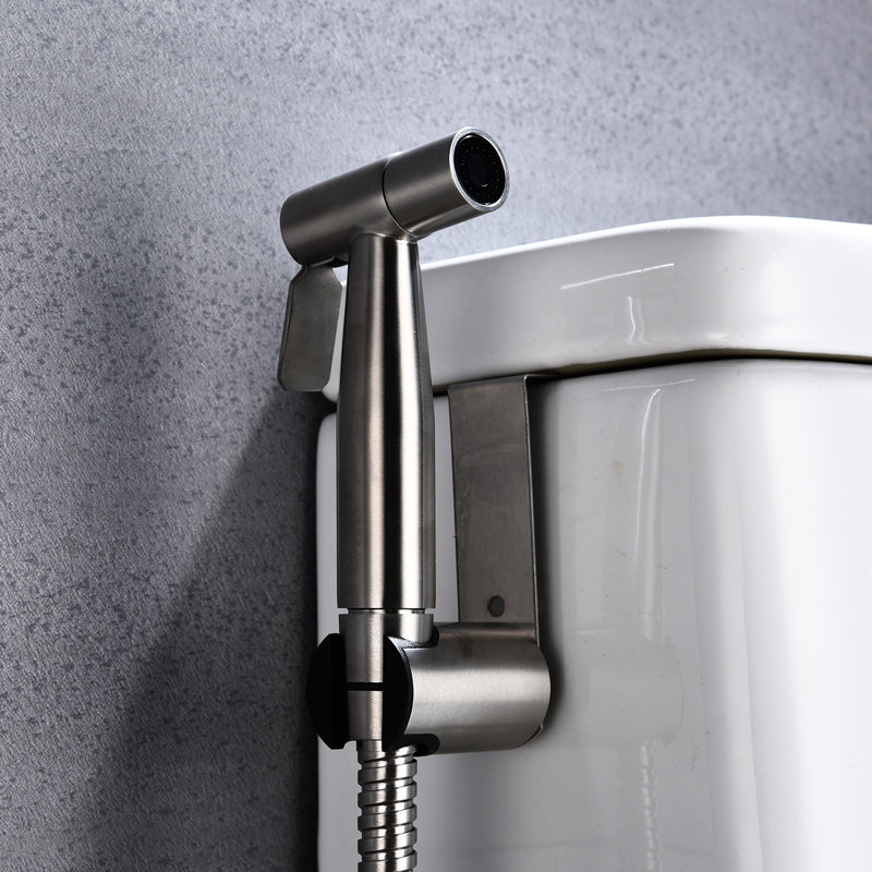 Toilet Handheld Bidet - Hygienic Butt Cleansing Quality Customize Spray Rapid Rust And Corrosion Trait Silver Metal Pipe Sanitizing Aspect Control Power Effectively Rust Corrosion Parallelogram