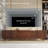 Mid-Century Modern TV Stand for TVs 60 inches and larger, featuring 2 storage cabinets and 2 drawers, Entertainment Center (78.7 inches)-1590267692-1599355608