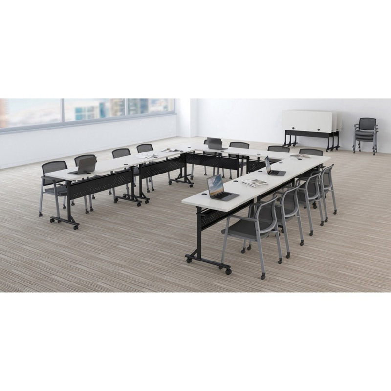 Shift 2.0 Flip And Nesting Mobile Table, White, 29.5" H x 72" L x 24" W