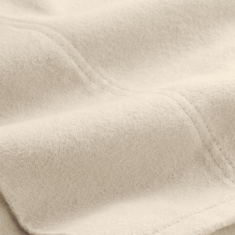 Housse de coussin 100% flanelle de coton, Sable, 2 très grandes taies d'oreiller