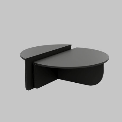 2 Pieces Semi Circle Minimalist Nesting Coffee Table