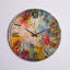 Tourbillons de couleur bleue et jaune - grande horloge murale moderne-40145595