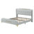 Queen Size PU Leather Platform Bed with Wingback Headboard - No Box Spring Needed, Heavy Duty Bed Frame for Bedroom, Grey-395646831-377605320