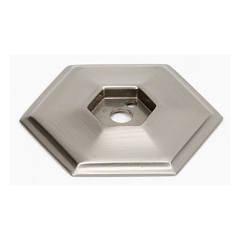 Plaque arrière 1,58 po Nicole, Nickel satiné, 1.8" L x 1.6" W