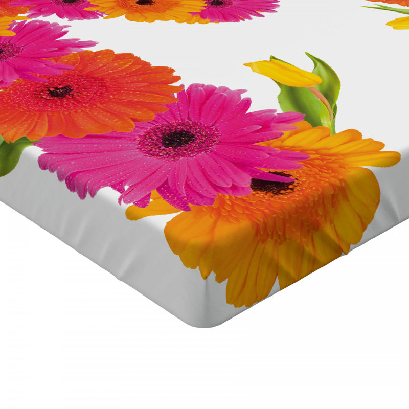 Microfiber Floral Fitted Sheet, Twin Fitted Sheet