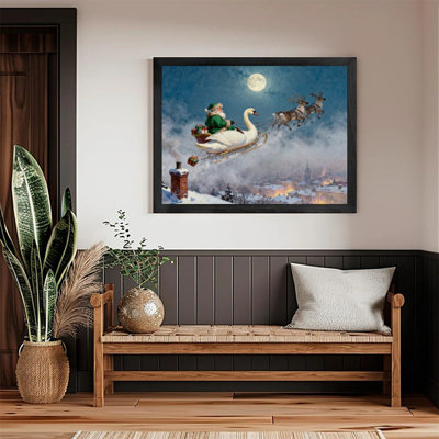  Art mural de père Noël encadré, impression de fantaisie encadrée