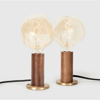 Walnut Kncukle Table Lamp With Sphere IV