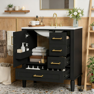 Meuble-lavabo moderne avec lavabo en céramique