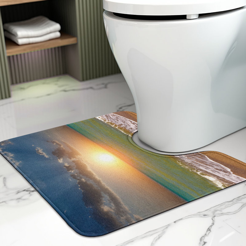 Multicolore tapis de salle de bain en U Seascape