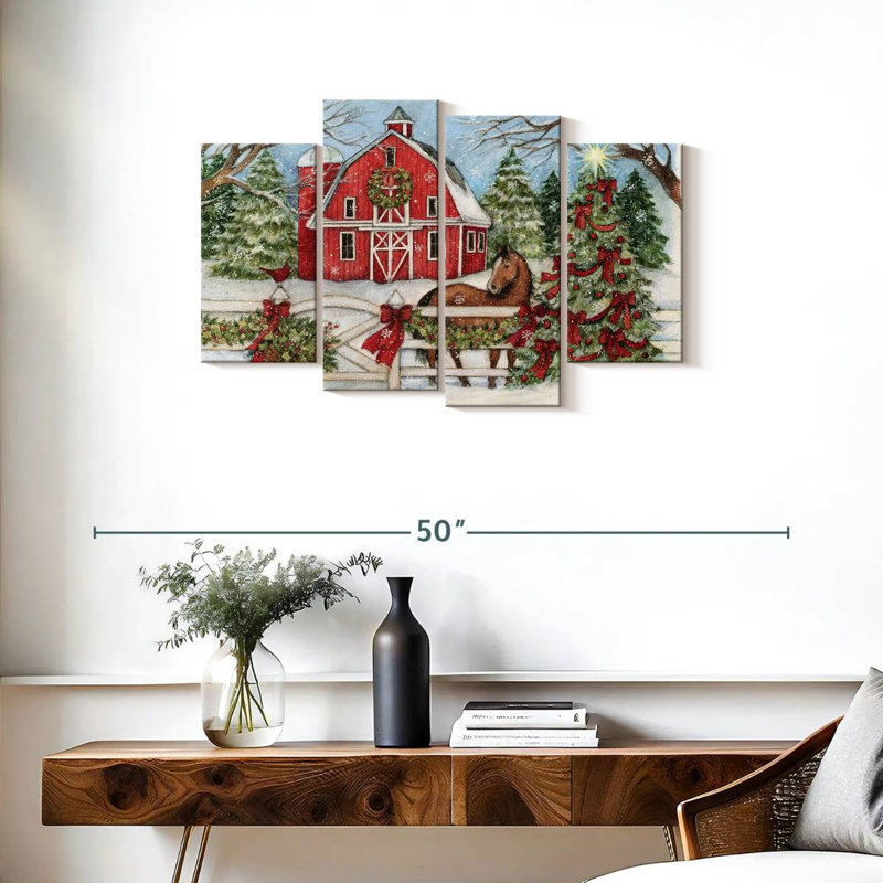 Lelend Winter Barn Horse, 22" H x 36" W