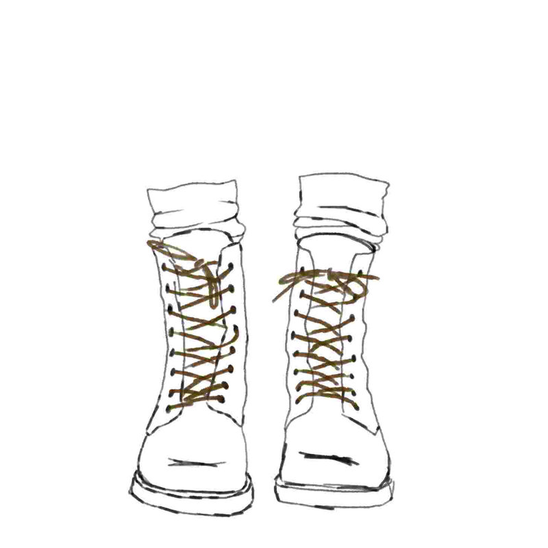 Bottes - peinture sur toile tendue, H 18 po x l 12 po