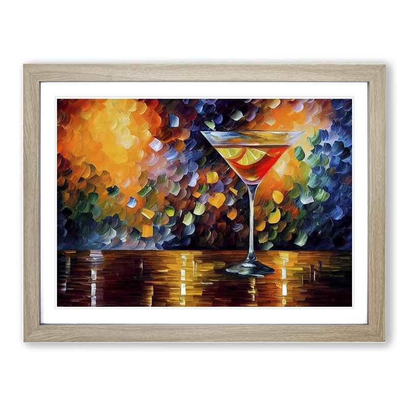 Cocktail Painting Vol.1 Abstract - Framed Print, 25cm H x 34cm W x 2cm D, Oak