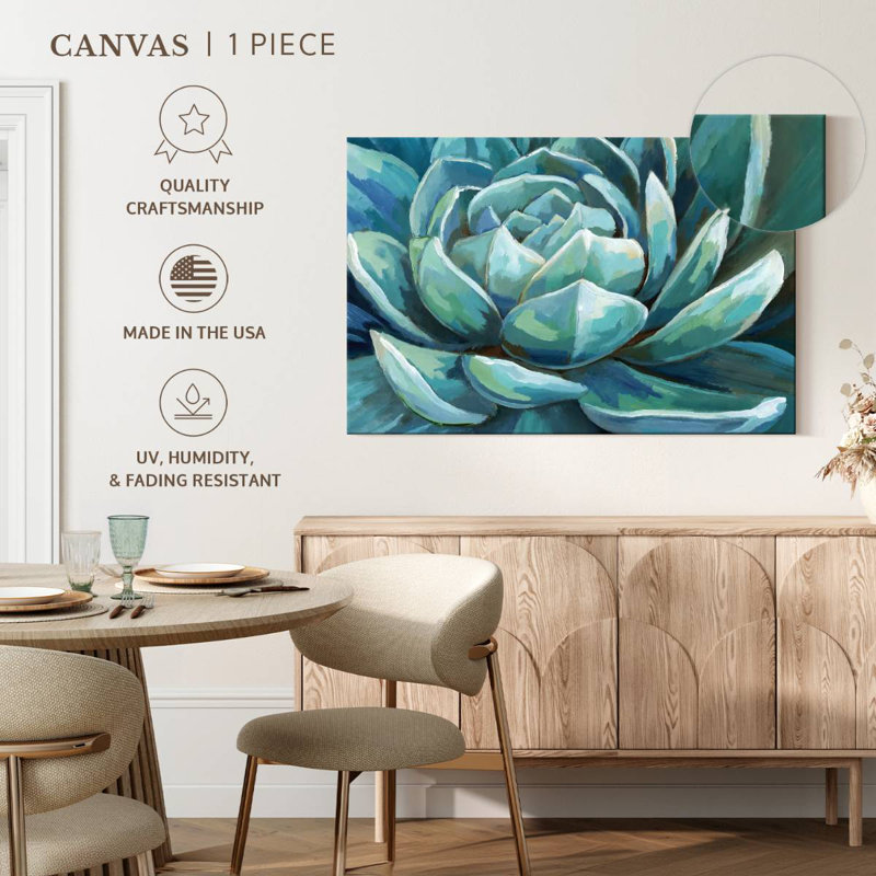 Harnek Cerulean Succulent, 24" H x 36" W