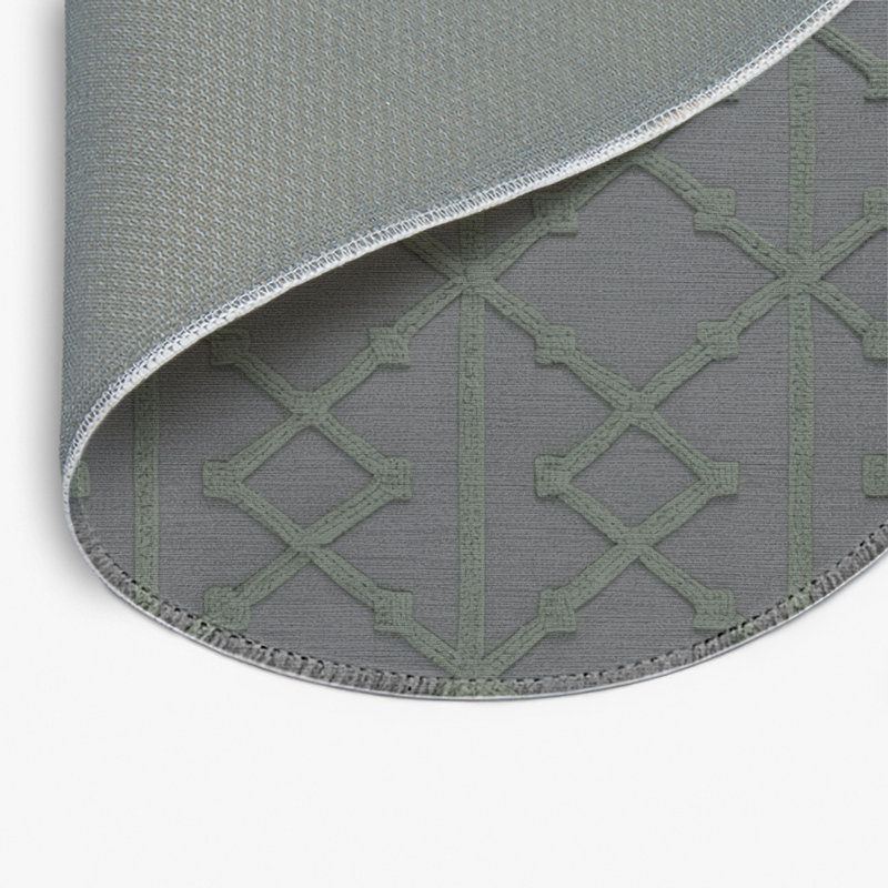 Tapis gris intérieur et extérieur Trellis, Rond 5 pi