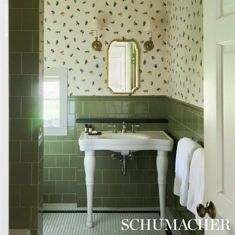 Fly Fishing Wallpaper Roll, Ivory