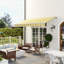 Auvent de jardin rétractable 12 pi x 10 pi. Manivelle manuelle. Et eau - tissu. Cadre en aluminium. Abat-jour de terrasse jaune et gris. Tissu, patio balcon.