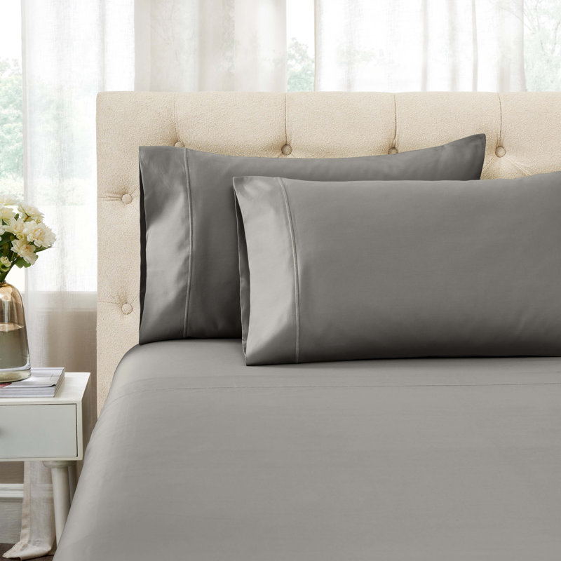  Ensemble de draps Luxury, Ensemble de draps pour lit très grand californien, Gris