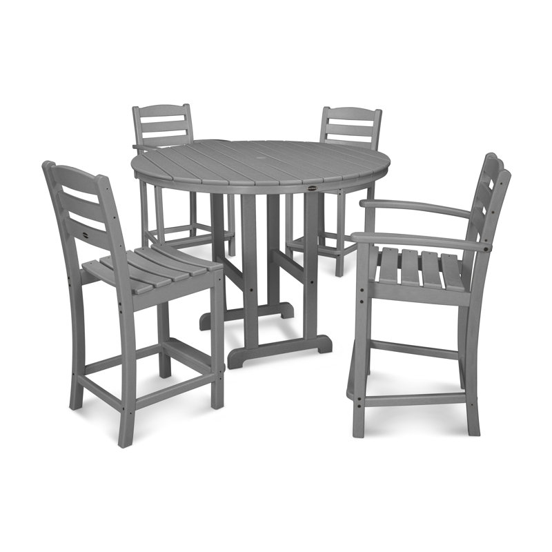 Ensemble repas 5 pièces POLYWOOD La Casa Café, Gris ardoise